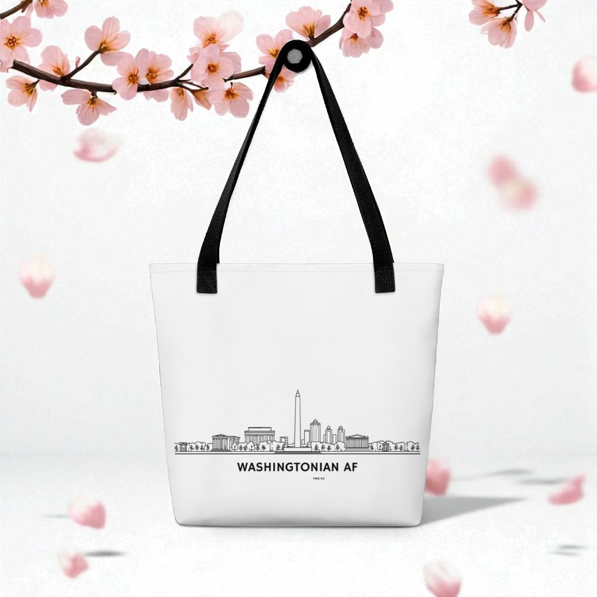 🖤 “Washingtonian AF” Tote Bag — Minimal DC Skyline Edition