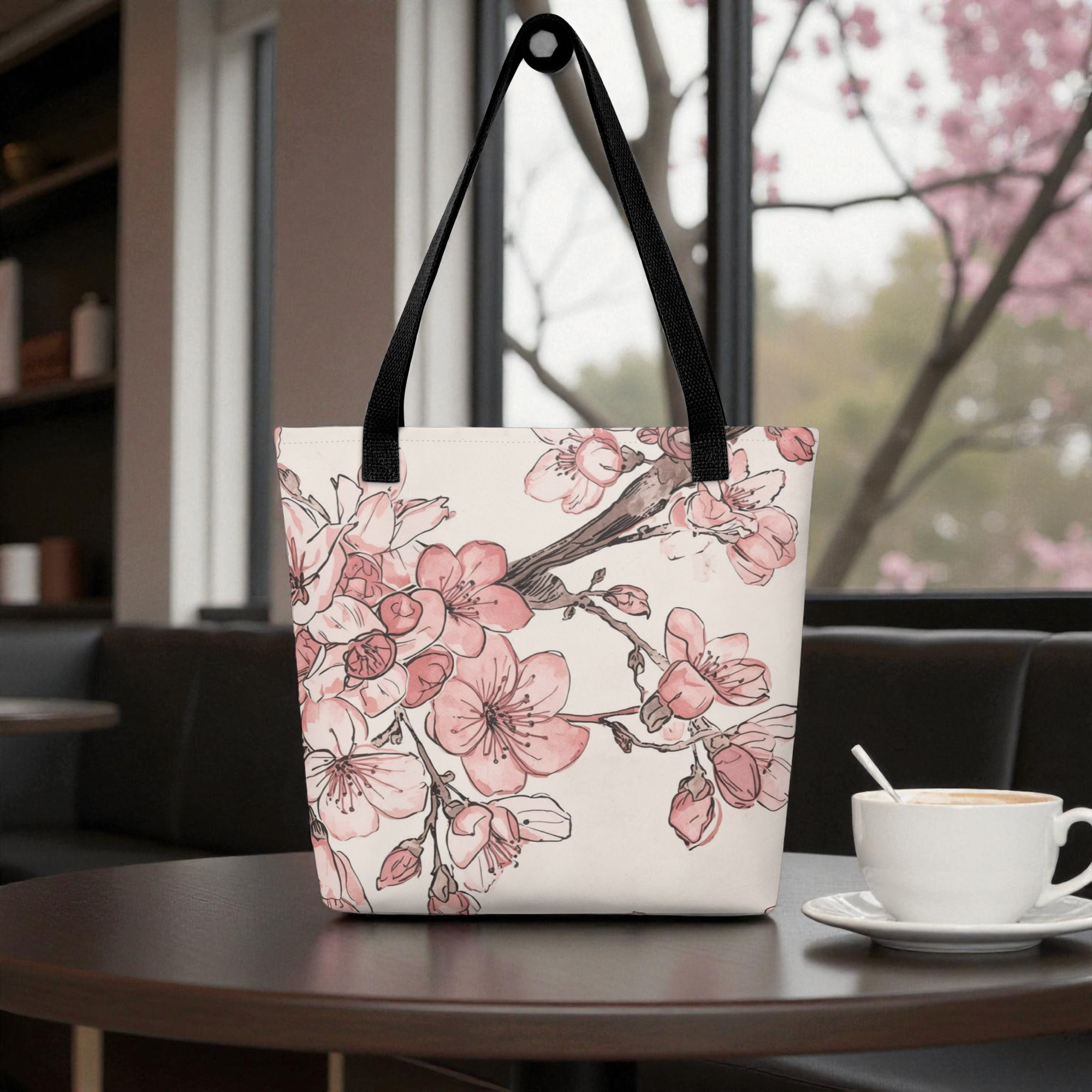 🌸 Sketch Cherry Blossom Tote — Artistic Minimalism Meets Everyday Elegance