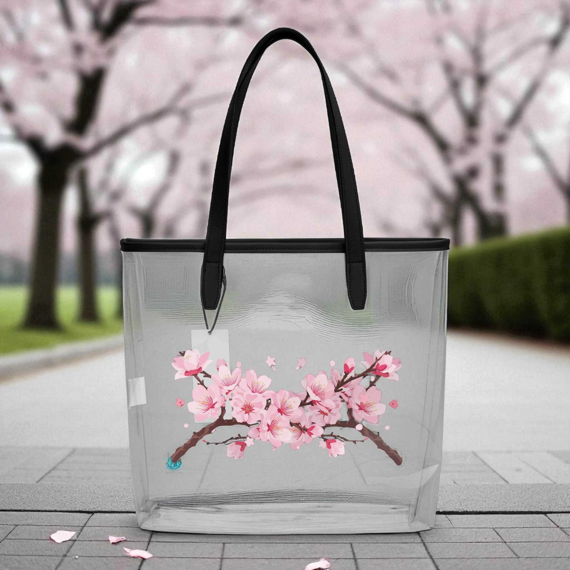 Cherry Blossom Tote Bag – Minimalist Sakura Branch Design | District Curated 🌸