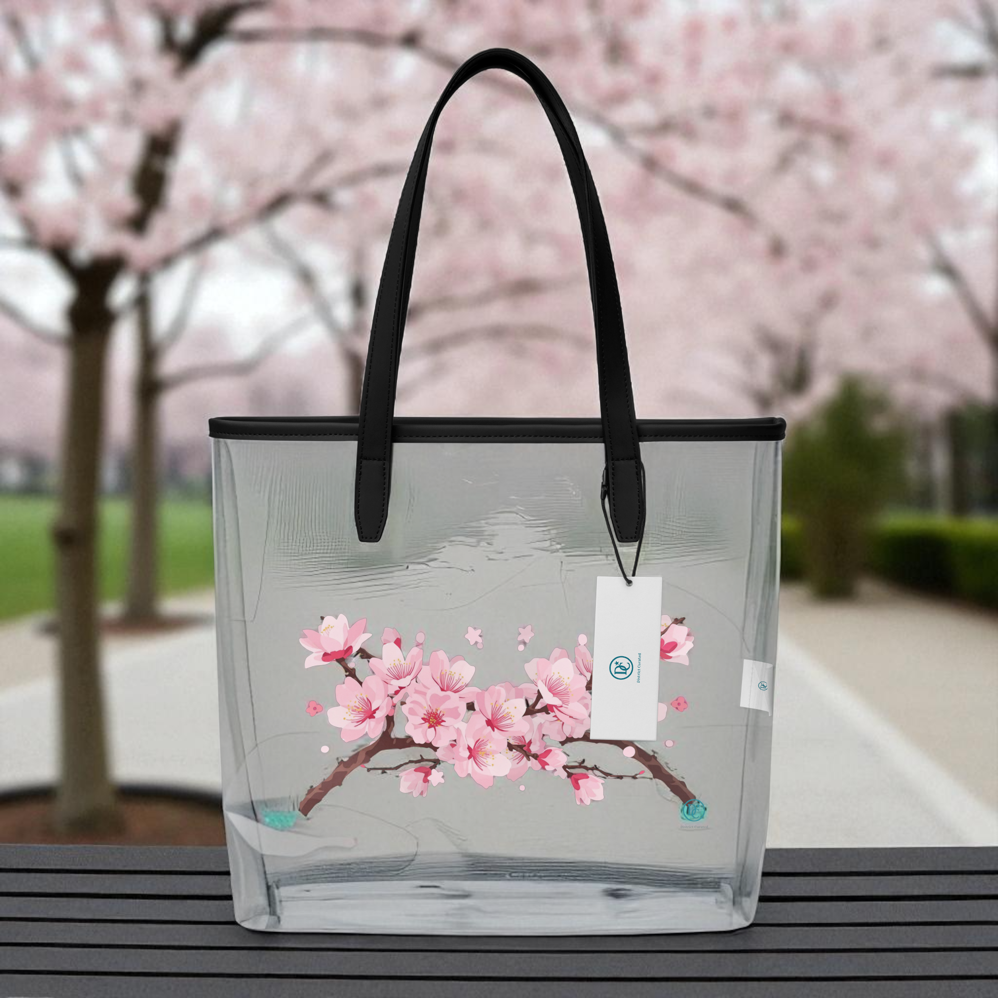 Cherry Blossom Tote Bag – Minimalist Sakura Branch Design | District Curated 🌸