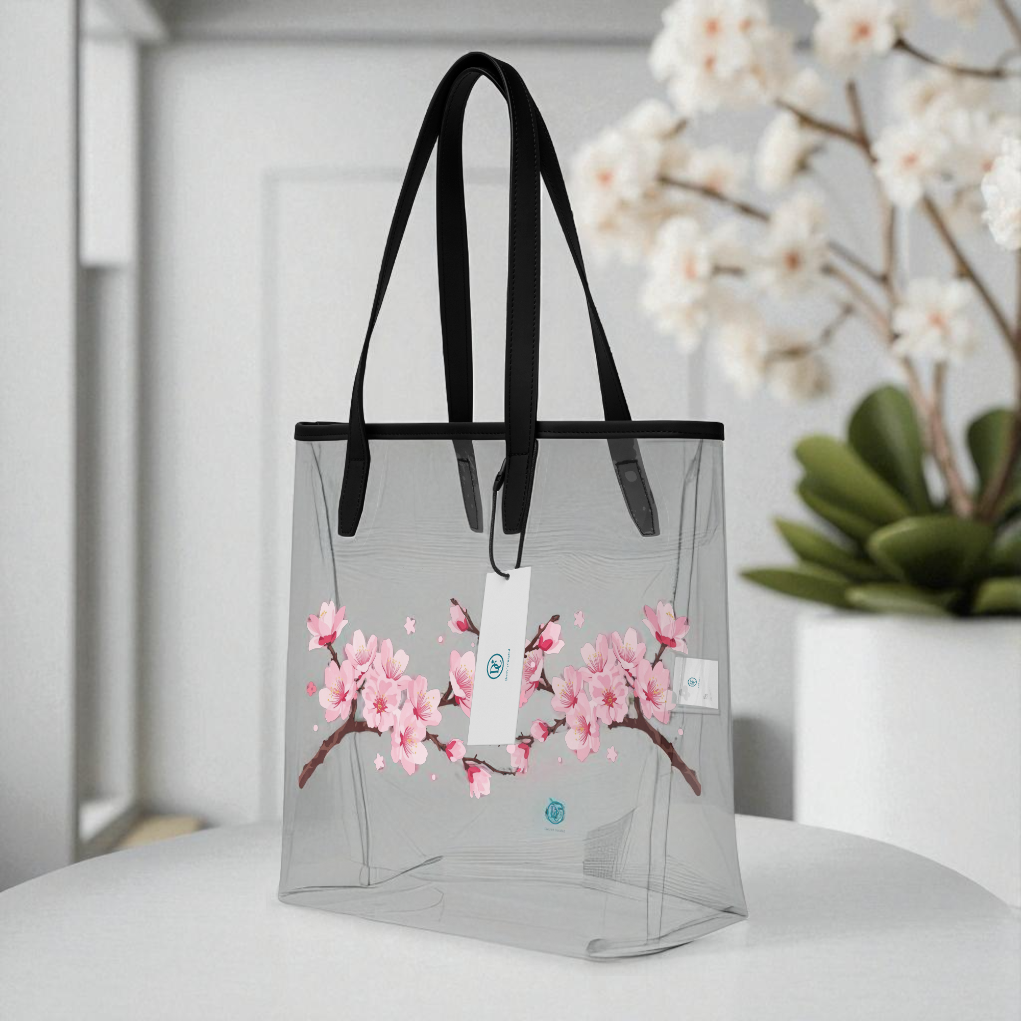 Cherry Blossom Tote Bag – Minimalist Sakura Branch Design | District Curated 🌸
