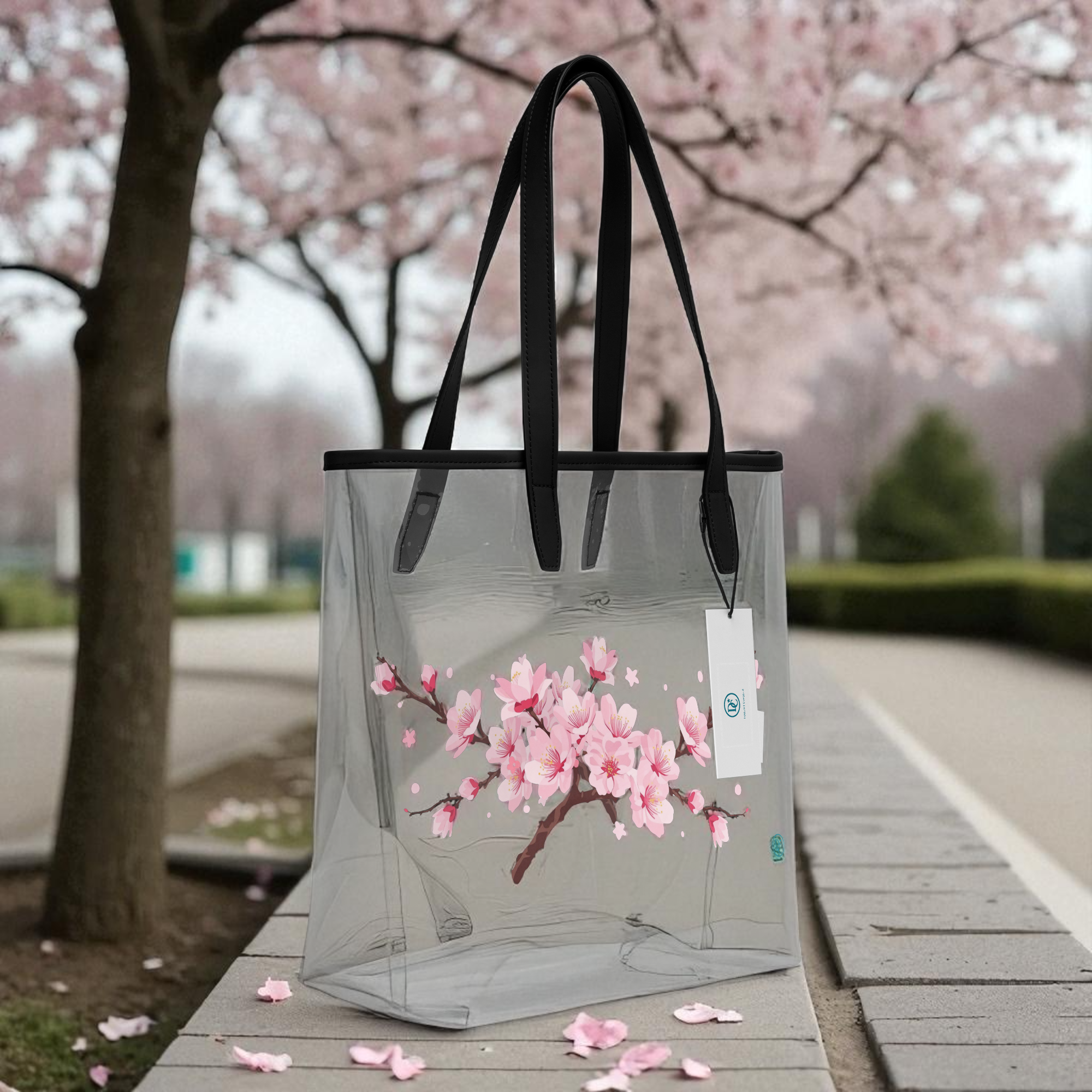 Cherry Blossom Tote Bag – Minimalist Sakura Branch Design | District Curated 🌸