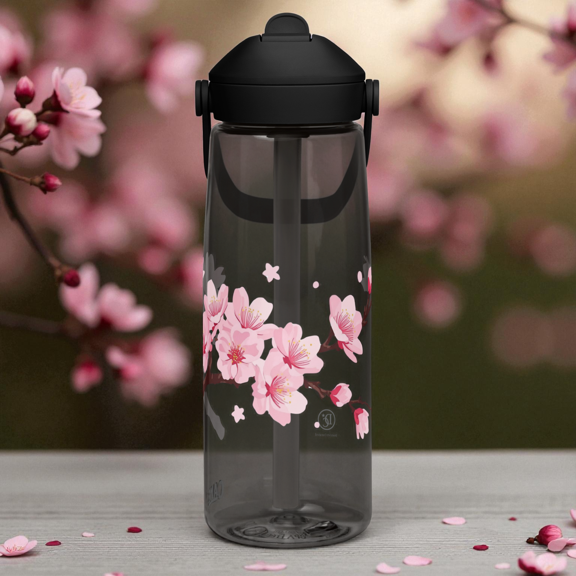 Cherry Blossom CamelBak Water Bottle – Minimalist Sakura Branch Design | District Curated🌸